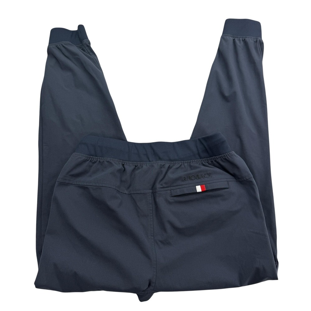 Rhoback Pants Mens S Navy Jogger Microfiber Elastic Waist Drawstring Delta Golf